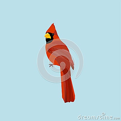 redbird northern red cardinal Vector Illustration