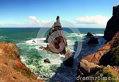 Northern coastline Ponta de Sao Lourenco, Madeira, Portugal Stock Photo