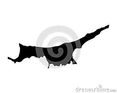 Northern Cyprus Map. Turkish Cypriot Country Map. Black and White Cypriot Turk National Nation Geography Outline Border Boundary T Vector Illustration