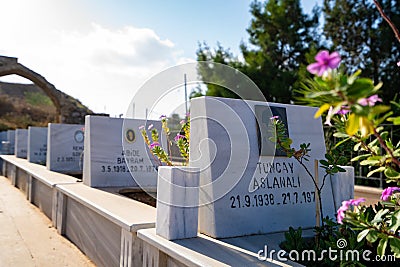 Northern Cyprus martyrs' cemetery in the old town Famagusta. Editorial Stock Photo