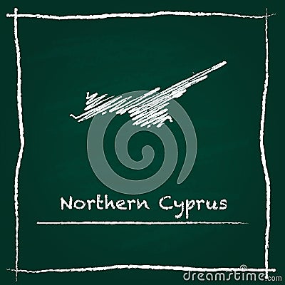 Northern Cyprus outline vector map hand drawn. Vector Illustration