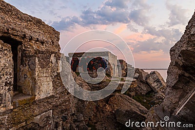 Northern forts after sunset Stock Photo