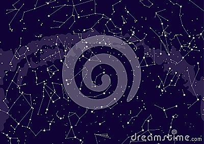 Northern hemisphere constellations, star map. Stock Photo