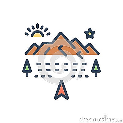 Color illustration icon for Northern, landscape and location Cartoon Illustration