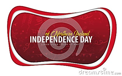 Northern Ireland. Independence day greeting card. Paper cut style. Vector Illustration