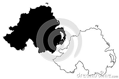 Northern ireland map vector Vector Illustration