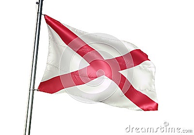 Northern Ireland Saint Patricks Saltire national flag waving isolated on white background realistic 3d illustration Cartoon Illustration