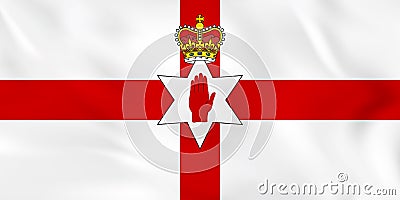 Northern Ireland waving flag. Northern Ireland national flag background texture Vector Illustration