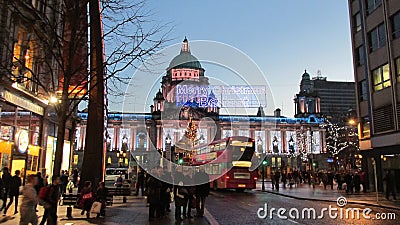Northern Ireland Winter Season Belfast City Lights Christmas Editorial Stock Photo