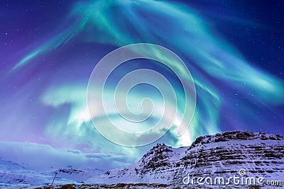 The Northern Light Aurora Iceland Stock Photo