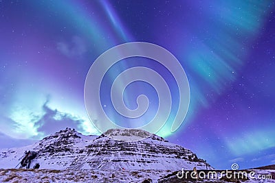 Northern Light Aurora Iceland Stock Photo