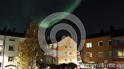 The northern light dances across the sky above LuleÃ¥ Stock Photo