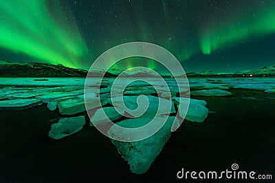 Northern lights (Aurora Borealis) in Iceland Stock Photo
