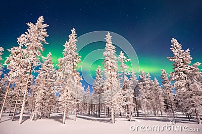 Northern lights, Aurora Borealis in Lapland Finland Stock Photo
