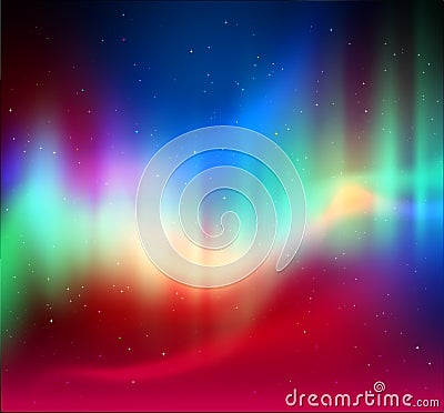 Northern lights background Vector Illustration