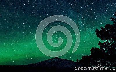 Northern lights in January Stock Photo