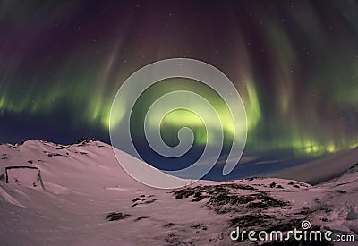 Northern Lights on the Kola Peninsula. Teriberka, Murmansk region, Russia Stock Photo