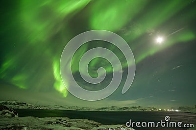 Northern Lights on the Kola Peninsula. Teriberka Stock Photo