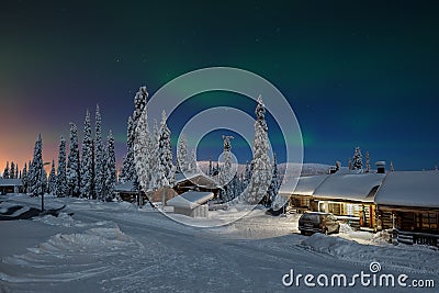 Northern lights in Lapland Stock Photo