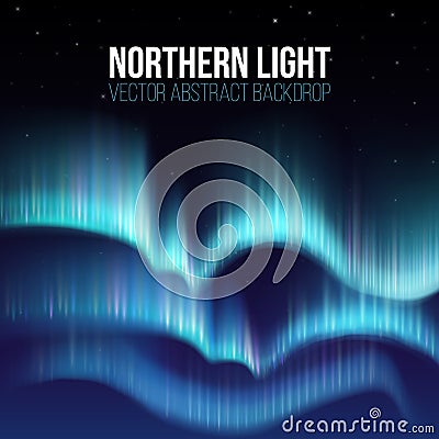 Northern lights, nunavut canada, pole arctic night abstract background Vector Illustration