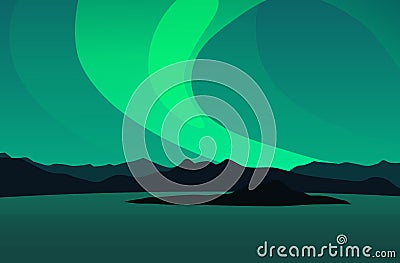 Northern Lights Vector Illustration