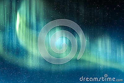 Northern lights in winter mountains Stock Photo