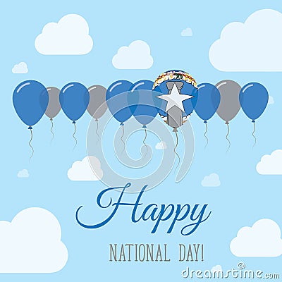 Northern Mariana Islands National Day Flat. Vector Illustration