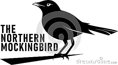 The Northern Mockingbird symbol of Texas Independence Day VECTOR Vector Illustration