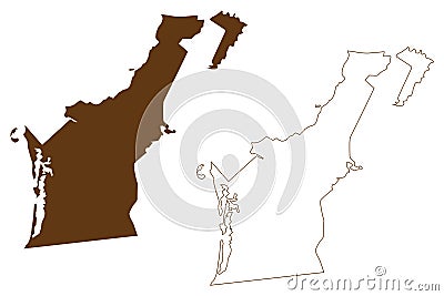 Northern Peninsula Area Region (Commonwealth of Australia, Queensland state) Vector Illustration