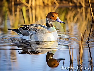 Northern Pintail Anas Cartoon Illustration