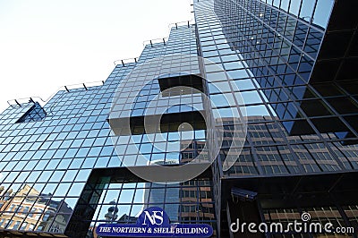 The Northern and Shell building is an architectural landmark, situated on the north side of the river Thames in London England Editorial Stock Photo