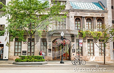 Northern Trust Bank branch in Chicago. Editorial Stock Photo