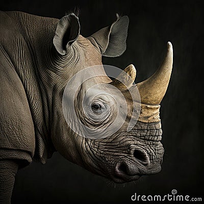 Northern white rhino portrait Stock Photo