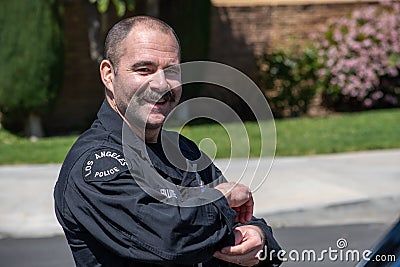LAPD dectective Fillmore from LAPD`s metro division smiles Editorial Stock Photo