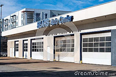 The vacant Sears Auto Center facility at at 1000 Northridge Fashion Ctr. will be the site of the Porto`s Bakery in Northridge. Editorial Stock Photo