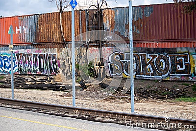 Northridge, California / USA - LAFD firefighters and paramedics respond to a medical call at Northridge train Editorial Stock Photo