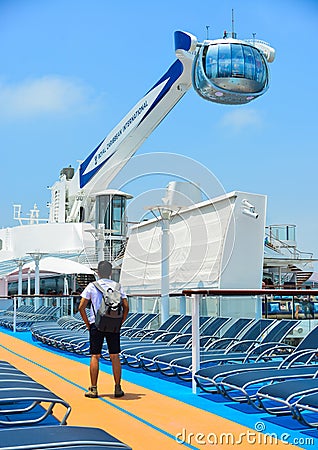 The NorthStar observation tower on cruise Editorial Stock Photo