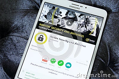 Norton antivirus app on google play store Editorial Stock Photo