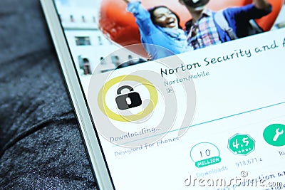 Norton mobile security and antivirus app Editorial Stock Photo