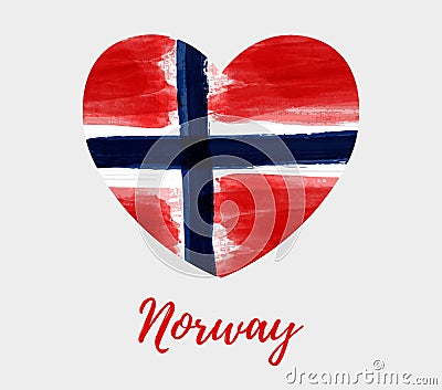 Norway background with heart flag Vector Illustration