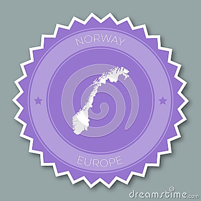 Norway badge flat design. Vector Illustration