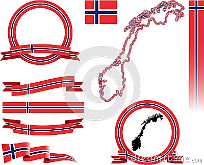 Norway Banner Set. Vector Illustration