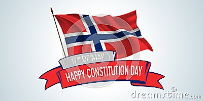 Norway constitution day greeting card, banner with template text vector illustration Vector Illustration