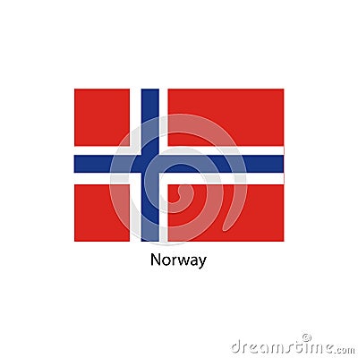 Norway flag, official colors and proportion correctly. Vector Illustration