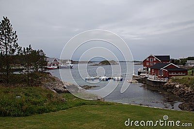 Norway island Averoy Nordic landscape North autumn picture Editorial Stock Photo