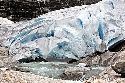 Norway, Jostedalsbreen National Park. Famous Briksdalsbreen glac Stock Photo