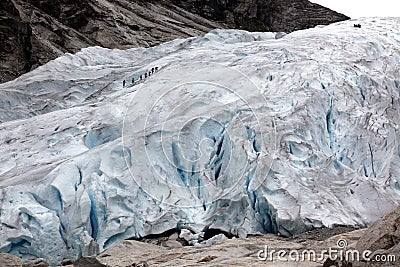 Norway, Jostedalsbreen National Park. Famous Briksdalsbreen glac Stock Photo