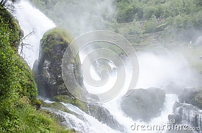 Norway - Jostedalsbreen National Park - Waterfall Stock Photo