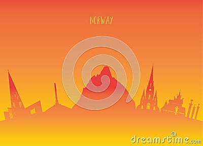 Norway Landmark Global Travel And Journey paper background. Vector Design Template.used for your Vector Illustration