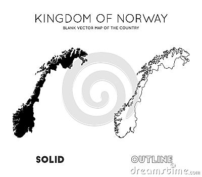 Norway map. Vector Illustration